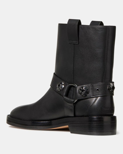 Katespade Spade Flower Stud Moto Boot Black