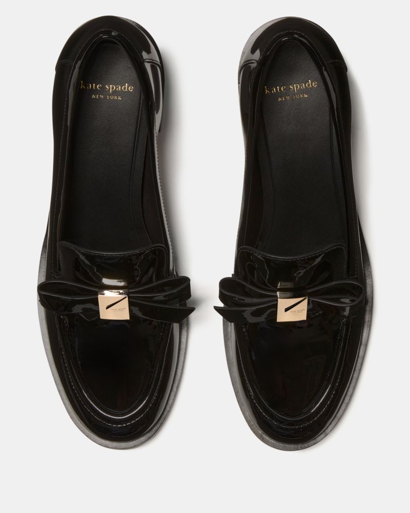 Katespade Deco Bow Heeled Loafer Black