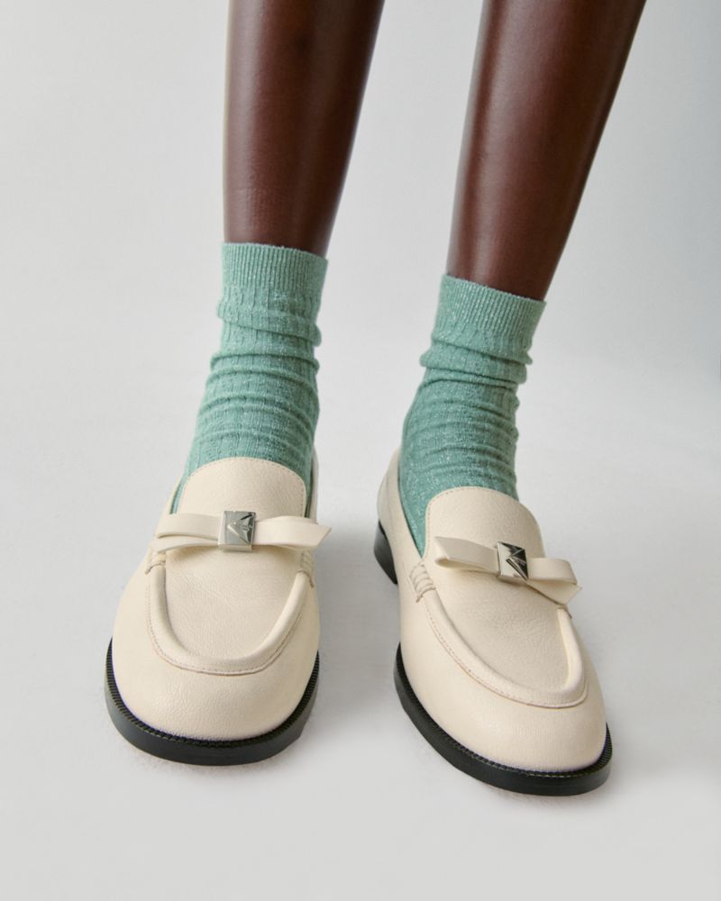 Katespade Deco Bow Loafer Cashew Milk