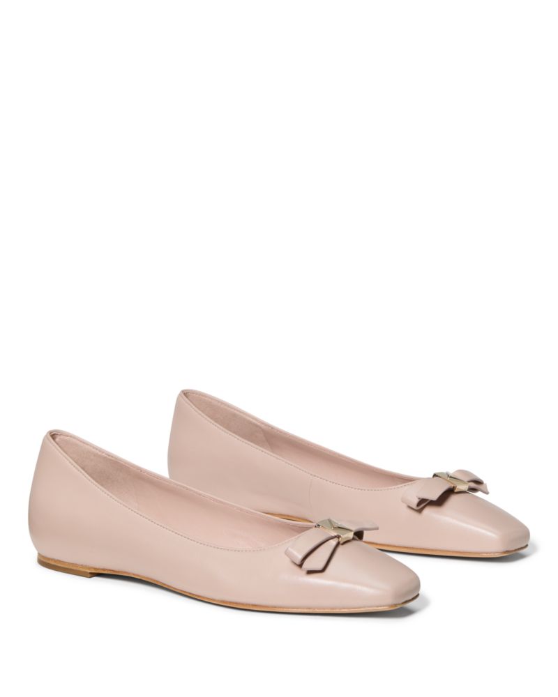 Katespade Deco Bow Flat Pale Vellum