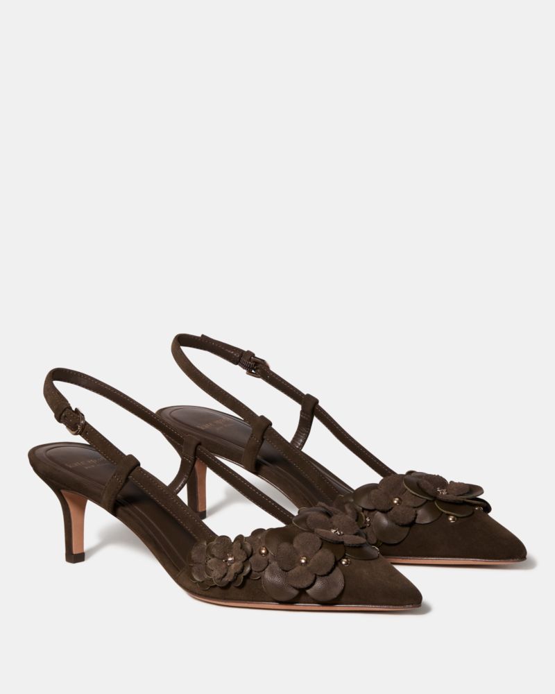 Katespade Spade Flower Garden Slingback Pump Burnt Sage