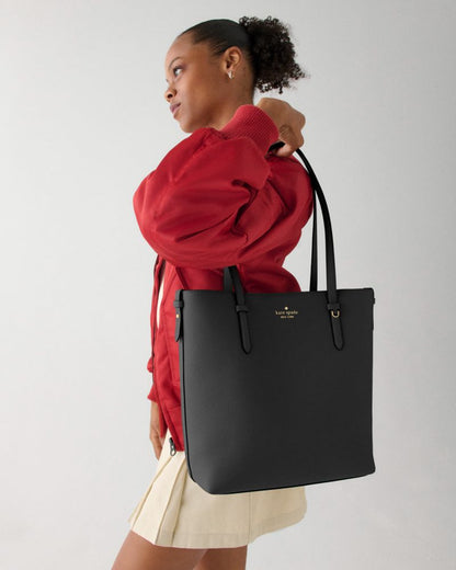 KateSpade Juliette Leather Medium Tote Black