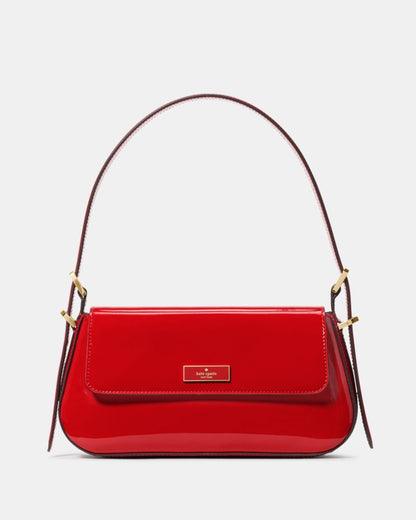 KateSpade Bridget Shiny Leather Small Flap Shoulder KS Bright Red