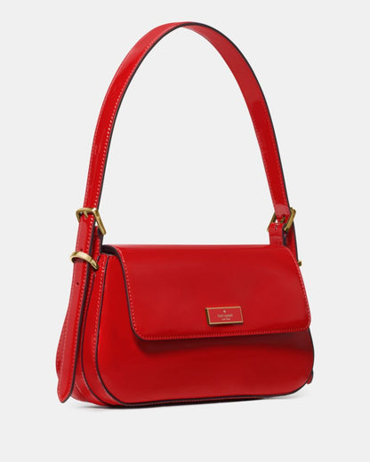 KateSpade Bridget Shiny Leather Small Flap Shoulder KS Bright Red