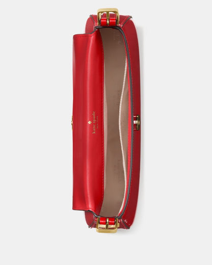 KateSpade Bridget Shiny Leather Small Flap Shoulder KS Bright Red