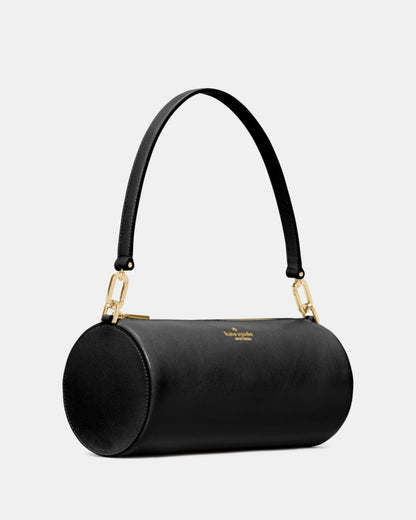 KateSpade Roulette Glazed Leather Medium Shoulder Bag Black