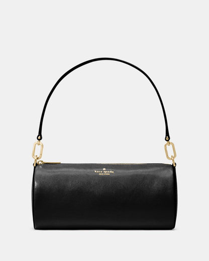 KateSpade Roulette Glazed Leather Medium Shoulder Bag Black