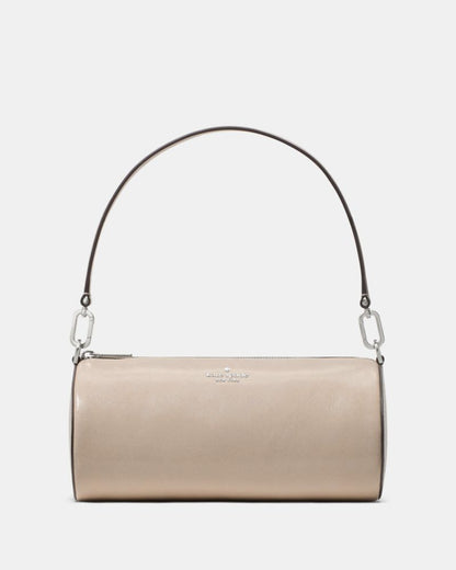 KateSpade Roulette Glazed Leather Medium Shoulder Bag Quartz Pebble