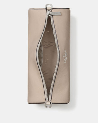KateSpade Roulette Glazed Leather Medium Shoulder Bag Quartz Pebble
