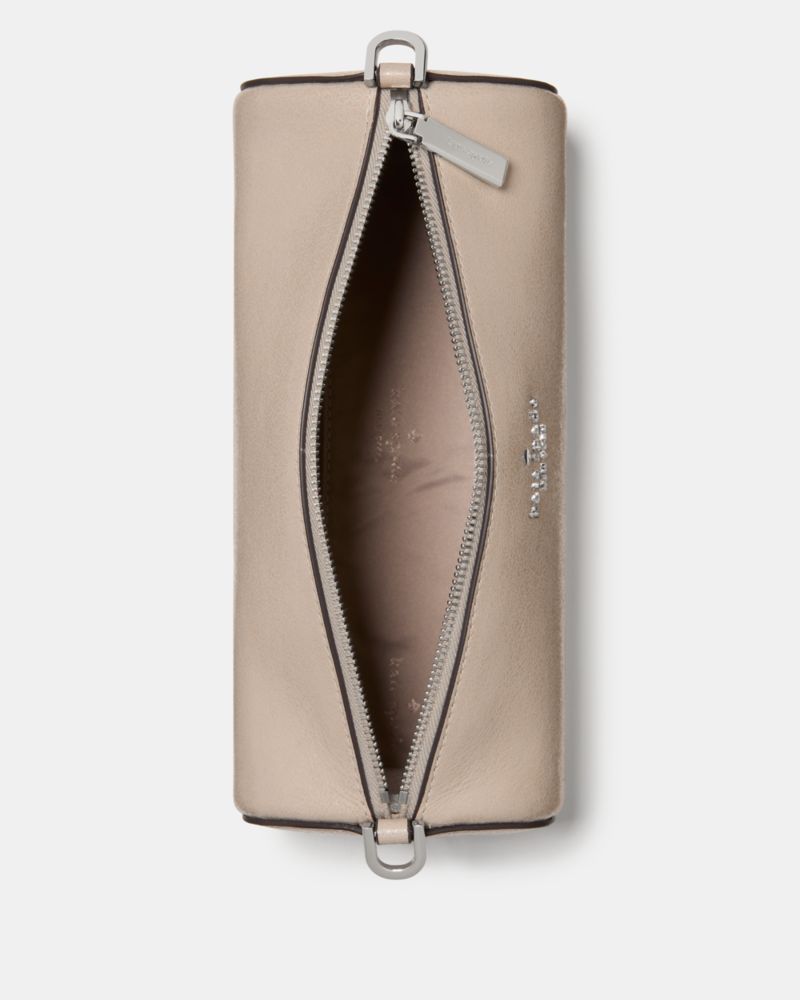 KateSpade Roulette Glazed Leather Mini Convertible Bag Quartz Pebble