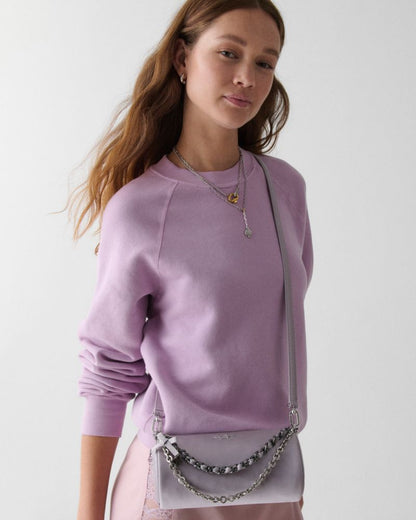 KateSpade Roulette Satin Mini Convertible Crossbody Gravel Grey