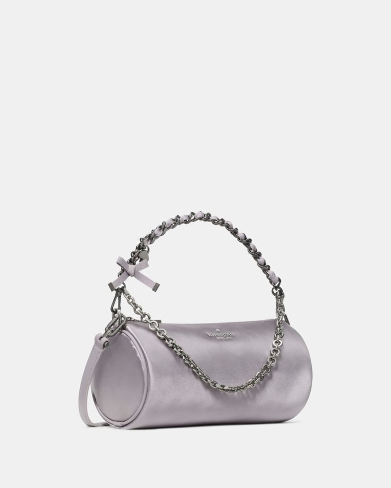 KateSpade Roulette Satin Mini Convertible Crossbody Gravel Grey