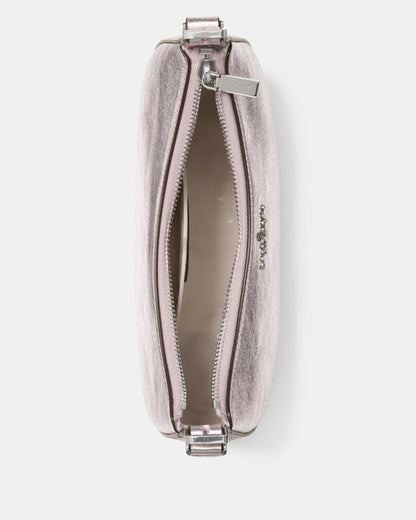 KateSpade Nova Crinkle Metallic Small Crescent Shoulder Bag Lilac Moonlight