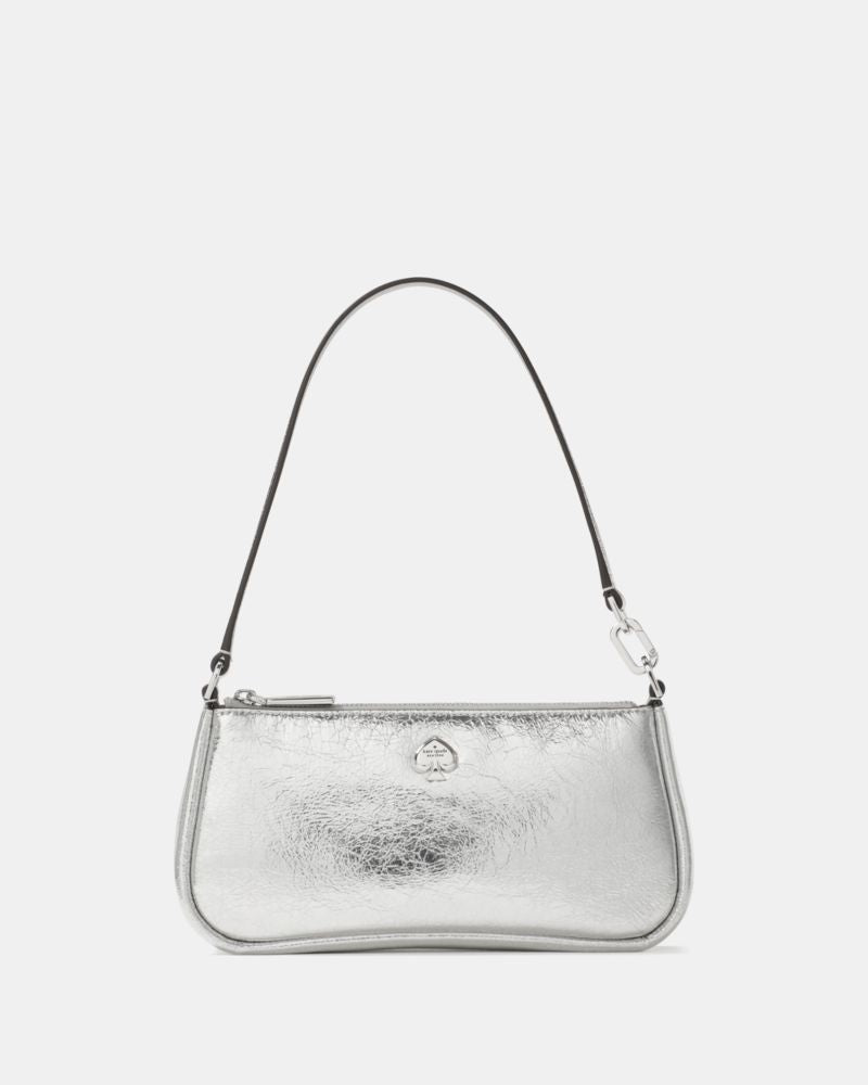 KateSpade Kayla Metallic Convertible Wristlet Silver