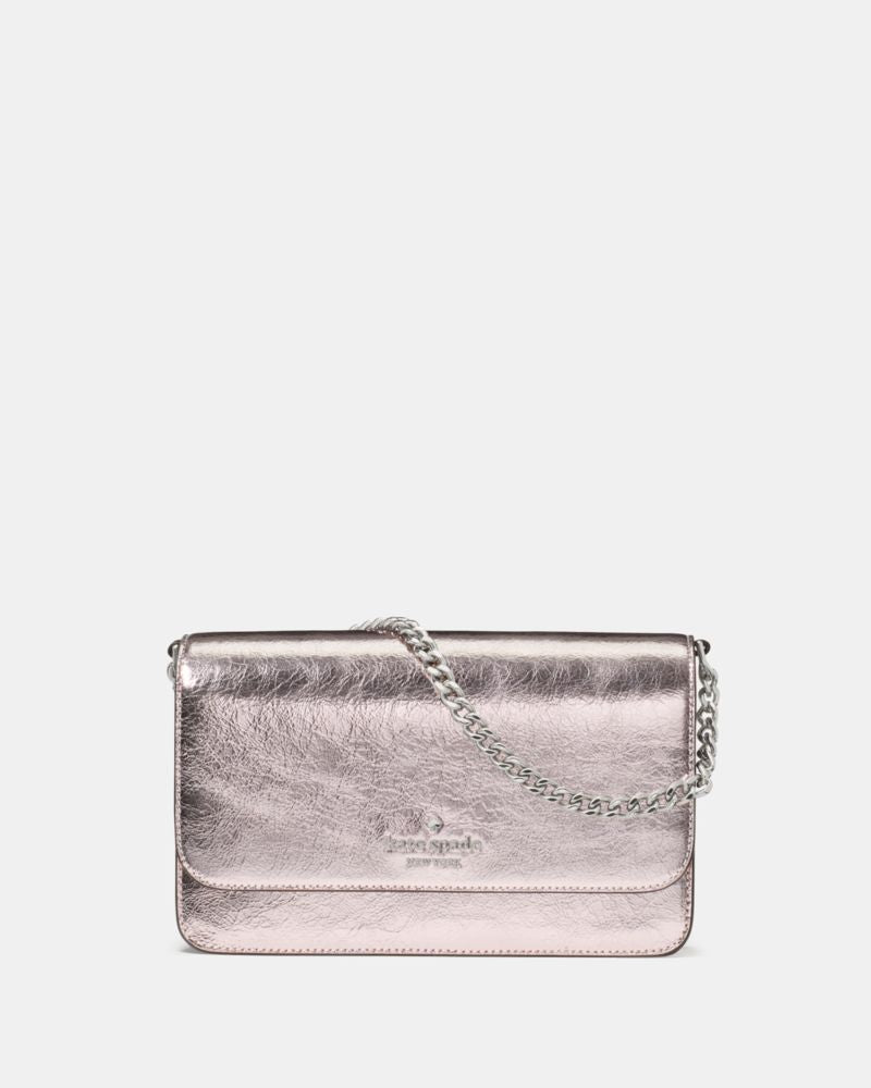 KateSpade Madison Metallic Willow Mini Flap Crossbody Lilac Moonlight