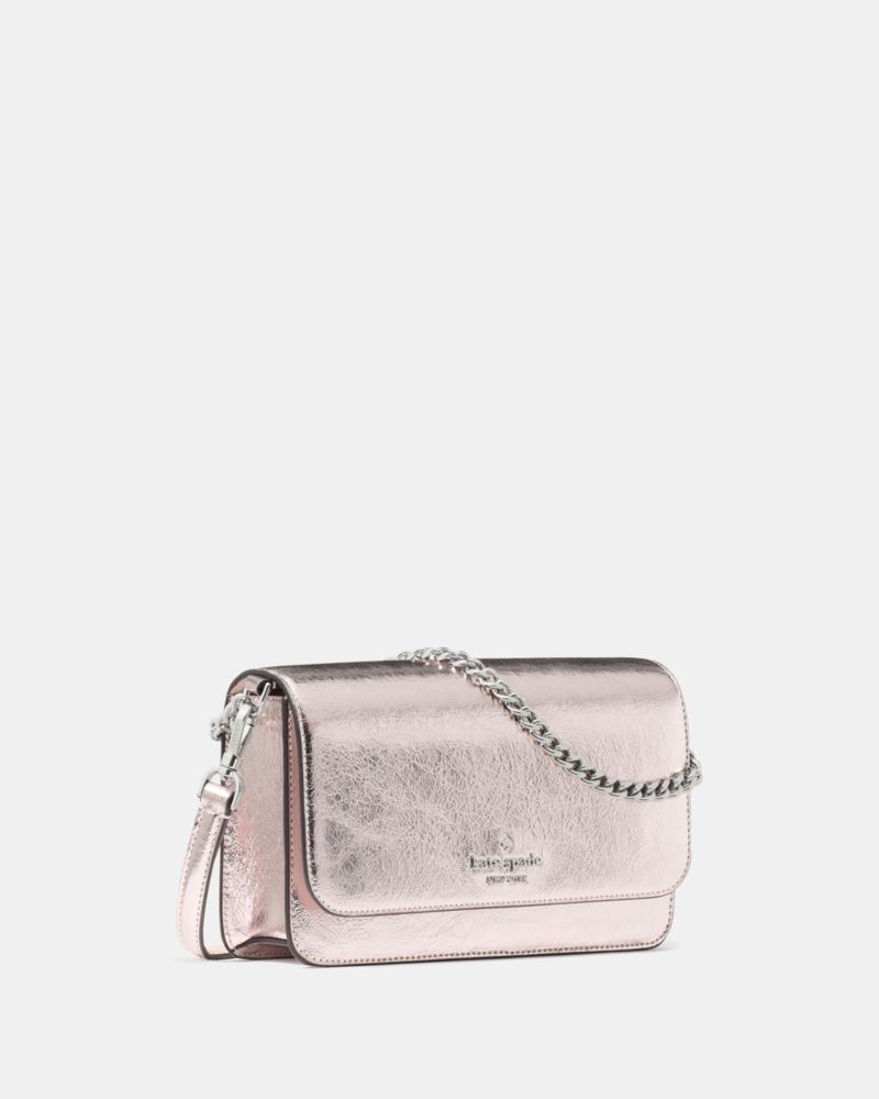 KateSpade Madison Metallic Willow Mini Flap Crossbody Lilac Moonlight