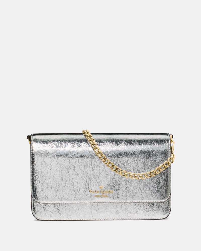 KateSpade Madison Willow Medium Convertible Crossbody Silver