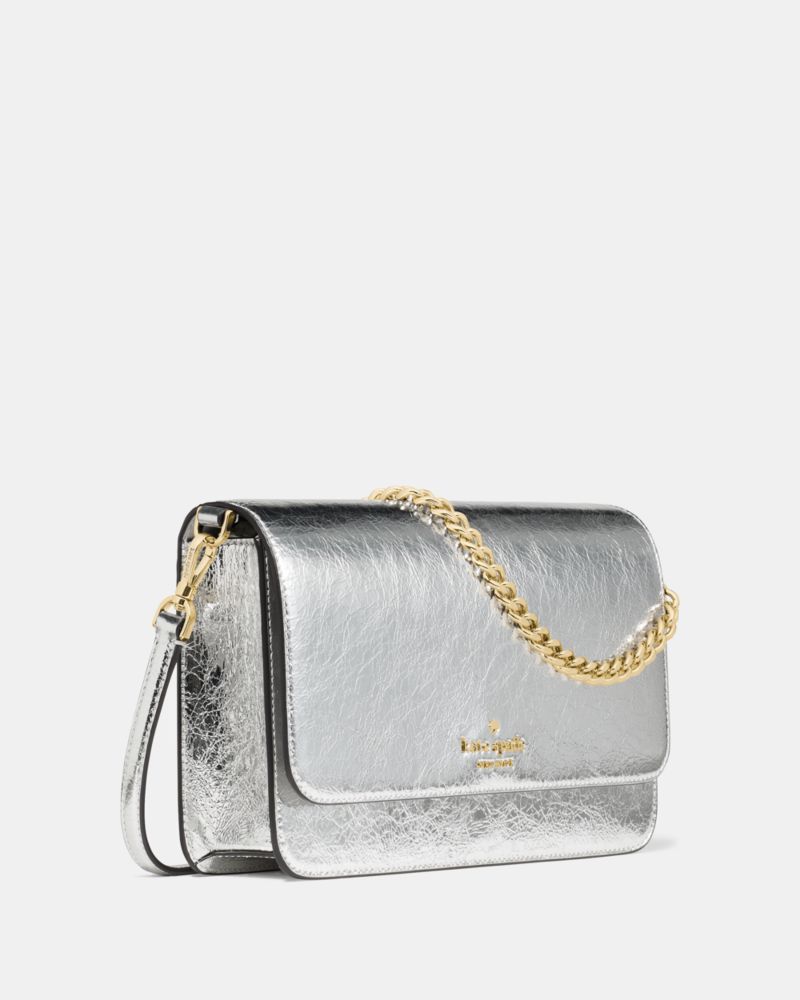 KateSpade Madison Willow Medium Convertible Crossbody Silver