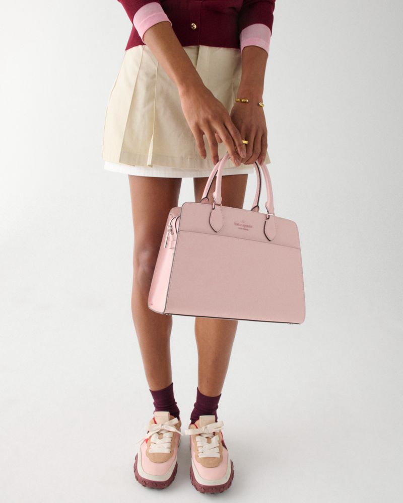 KateSpade Madison Textured Patent Leather Medium Satchel Tutu Pink