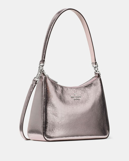 KateSpade Margot Crinkle Metallic Convertible Shoulder Bag Lilac Moonlight