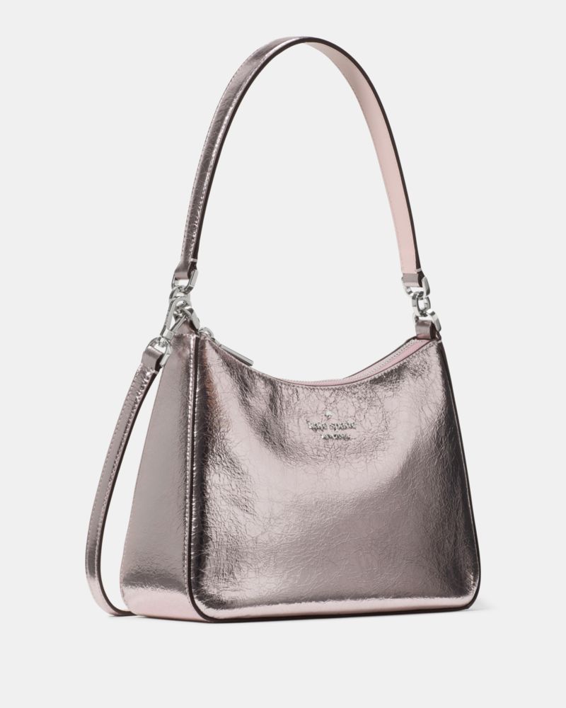 KateSpade Margot Crinkle Metallic Convertible Shoulder Bag Lilac Moonlight