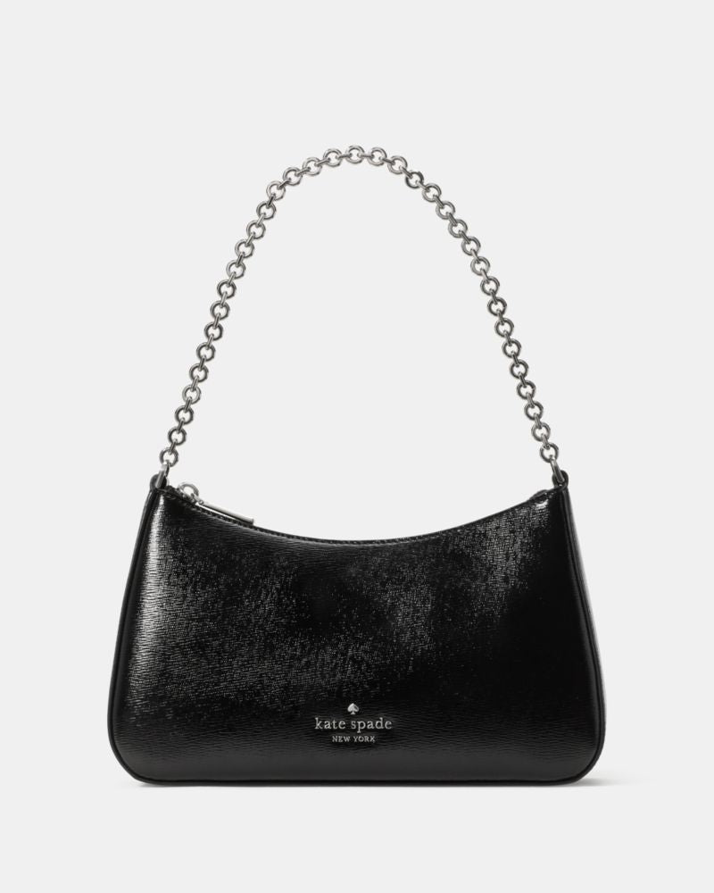 KateSpade Margot Textured Patent Leather Convertible Crossbody Black