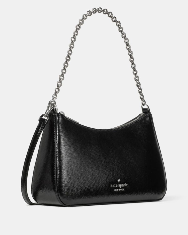KateSpade Margot Textured Patent Leather Convertible Crossbody Black