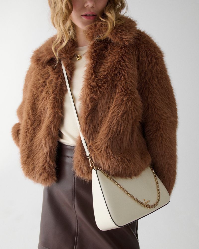 KateSpade Margot Textured Patent Leather Convertible Crossbody Meringue