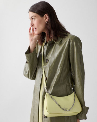 KateSpade Margot Textured Leather Shoulder Bag Tennis Ball