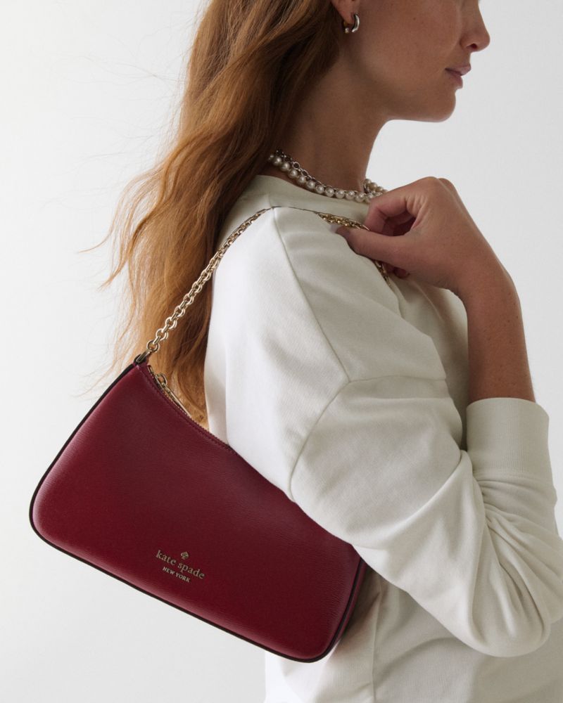 KateSpade Margot Textured Patent Leather Convertible Crossbody Red Jam