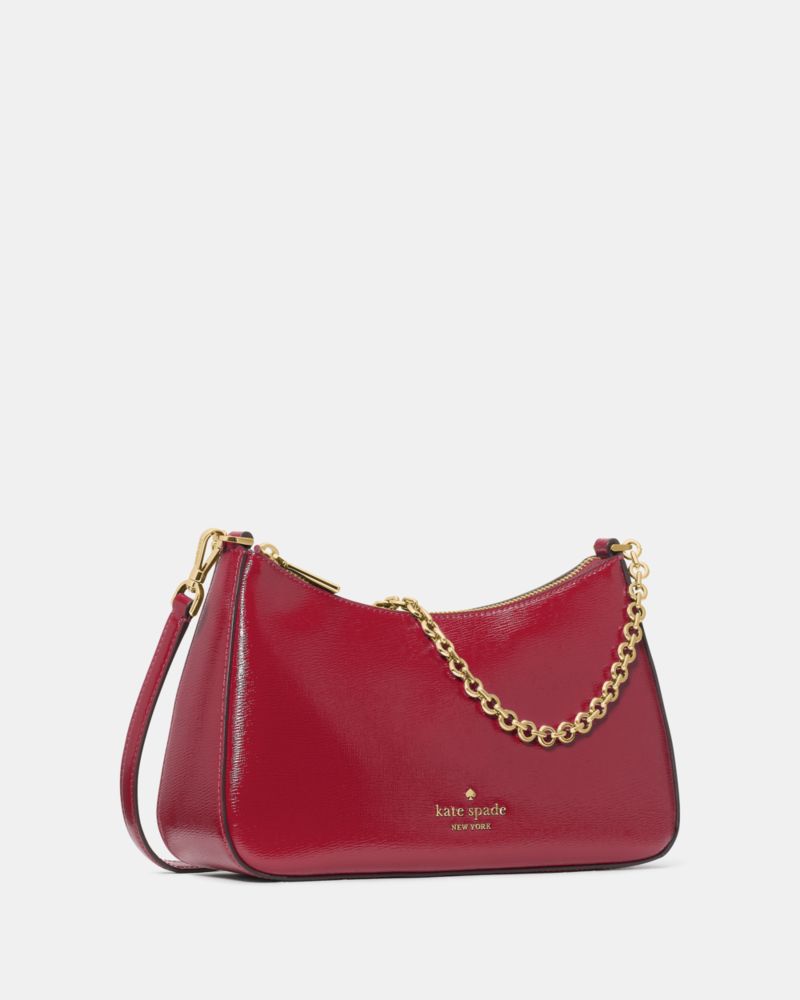 KateSpade Margot Textured Patent Leather Convertible Crossbody Red Jam