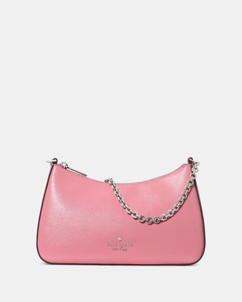 KateSpade Margot Textured Patent Leather Convertible Crossbody Grapefruit Soda