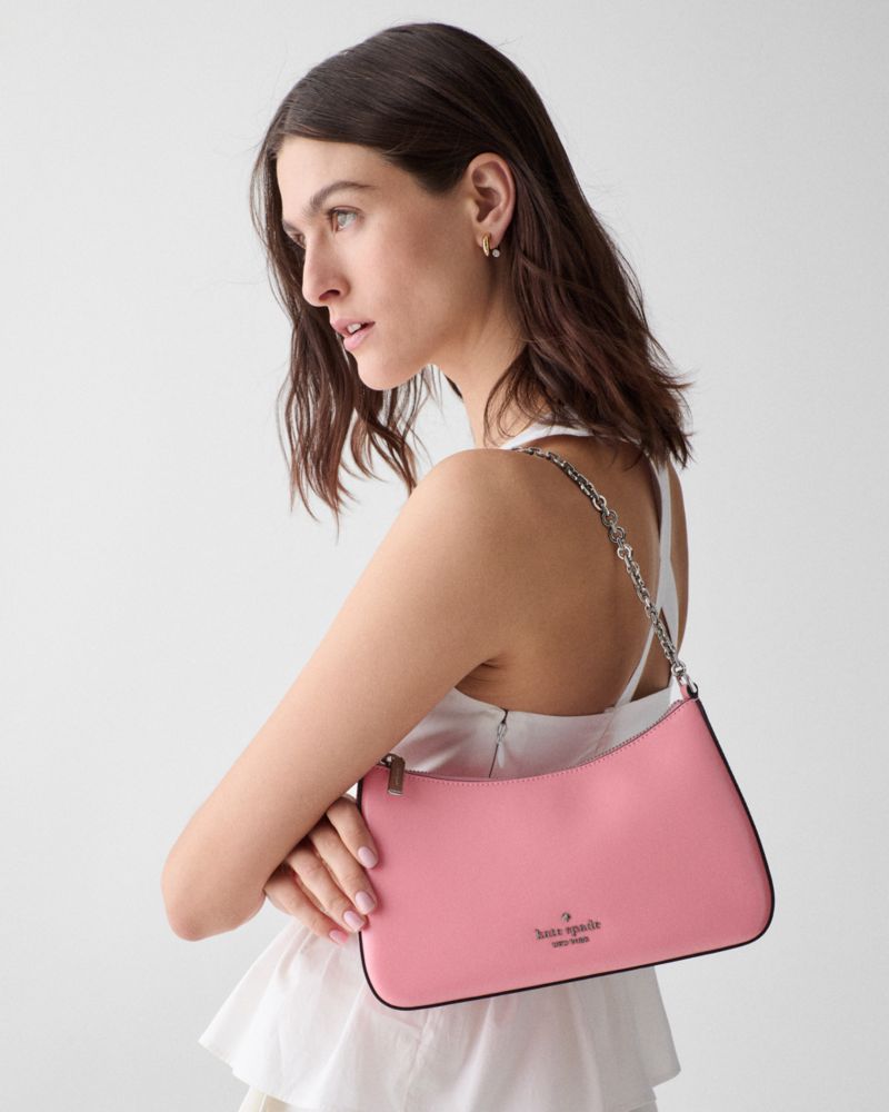 KateSpade Margot Textured Patent Leather Convertible Crossbody Grapefruit Soda