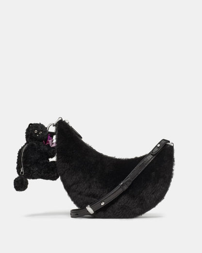 KateSpade Duo Shearling Bear Crossbody Bag Black Multi