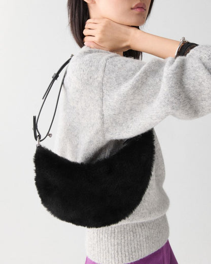 KateSpade Duo Shearling Bear Crossbody Bag Black Multi