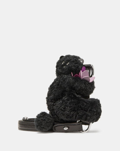 KateSpade Duo Shearling Bear Crossbody Bag Black Multi
