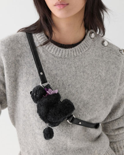KateSpade Duo Shearling Bear Crossbody Bag Black Multi