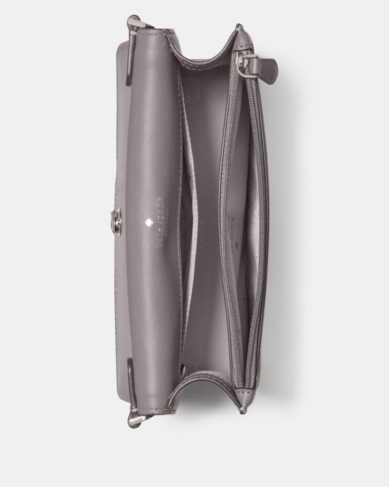 KateSpade Knott Suede Mini Flap Crossbody Hare Grey