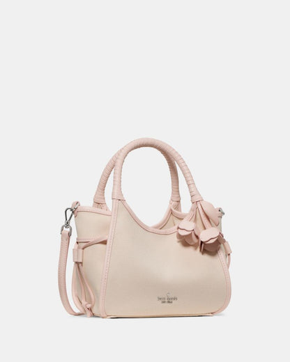 KateSpade Stash Canvas Floral Small Carryall Bag Pearl Pink Multi
