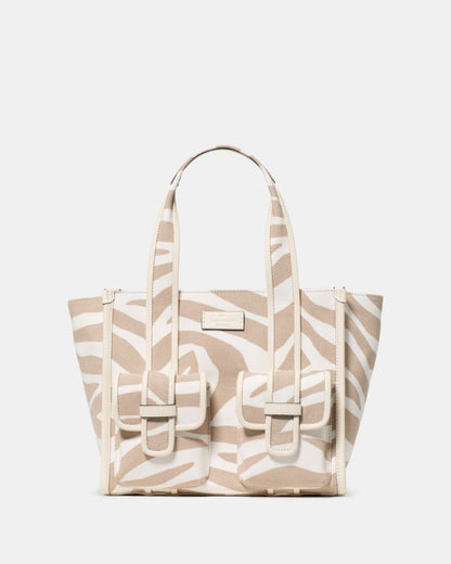 KateSpade Kip Zebra Cargo Small Tote Bag Light Fawn Multi