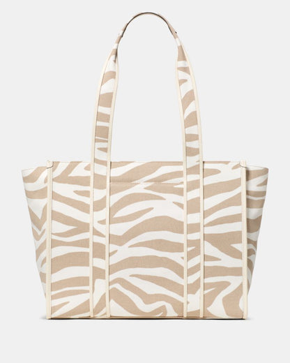 KateSpade Kip Zebra Cargo Large Tote Bag Light Fawn Multi