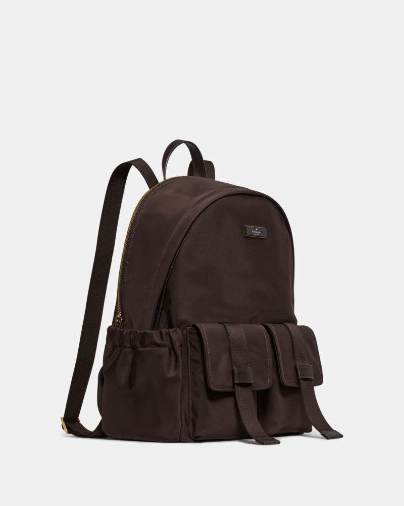 KateSpade Carter Nylon Cargo Large Backpack Hot Fudge