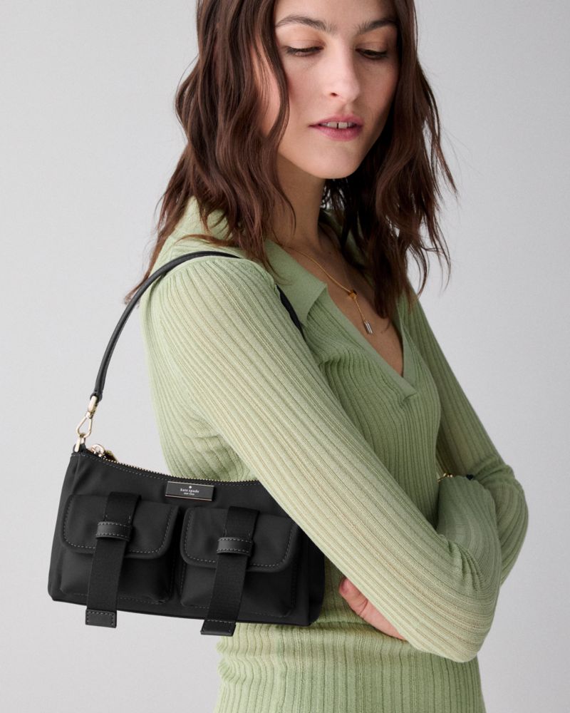 KateSpade Carter Nylon Cargo Crossbody Bag Black