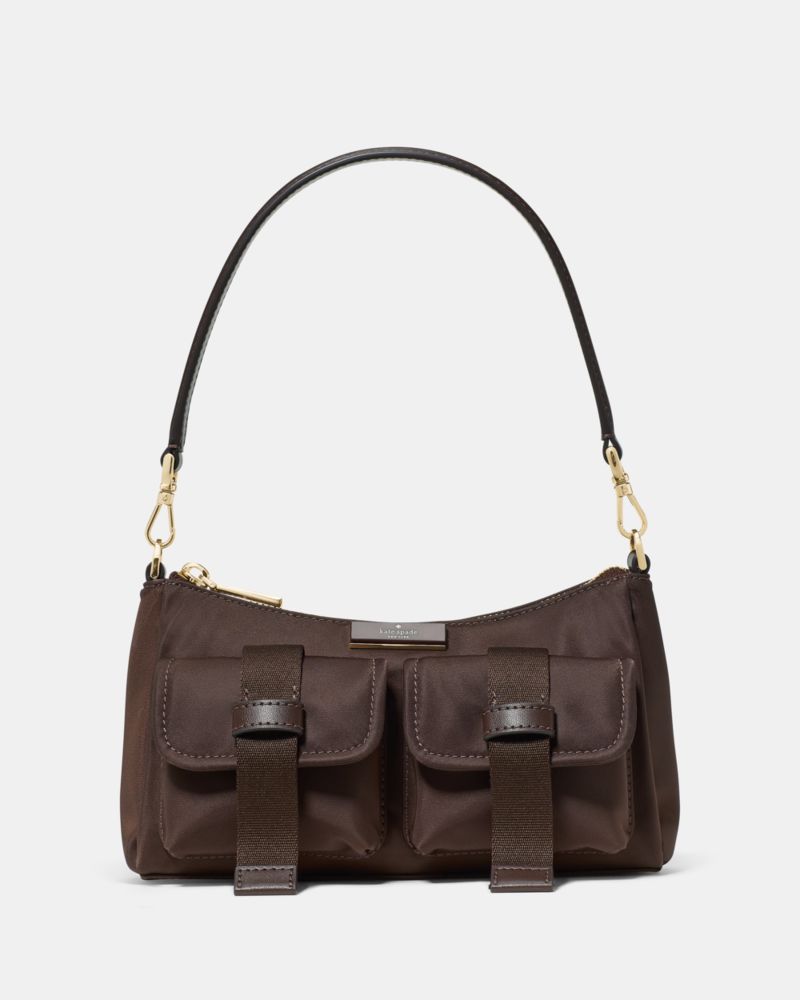 KateSpade Carter Nylon Cargo Crossbody Bag Hot Fudge