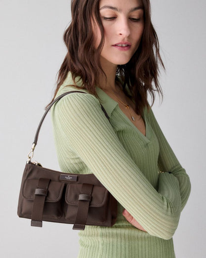 KateSpade Carter Nylon Cargo Crossbody Bag Hot Fudge