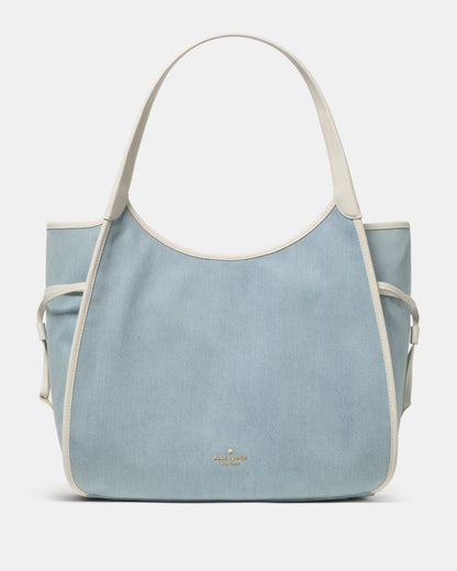 KateSpade Stash Denim Large Carryall Bag Blue Multicolor