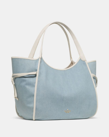 KateSpade Stash Denim Large Carryall Bag Blue Multicolor