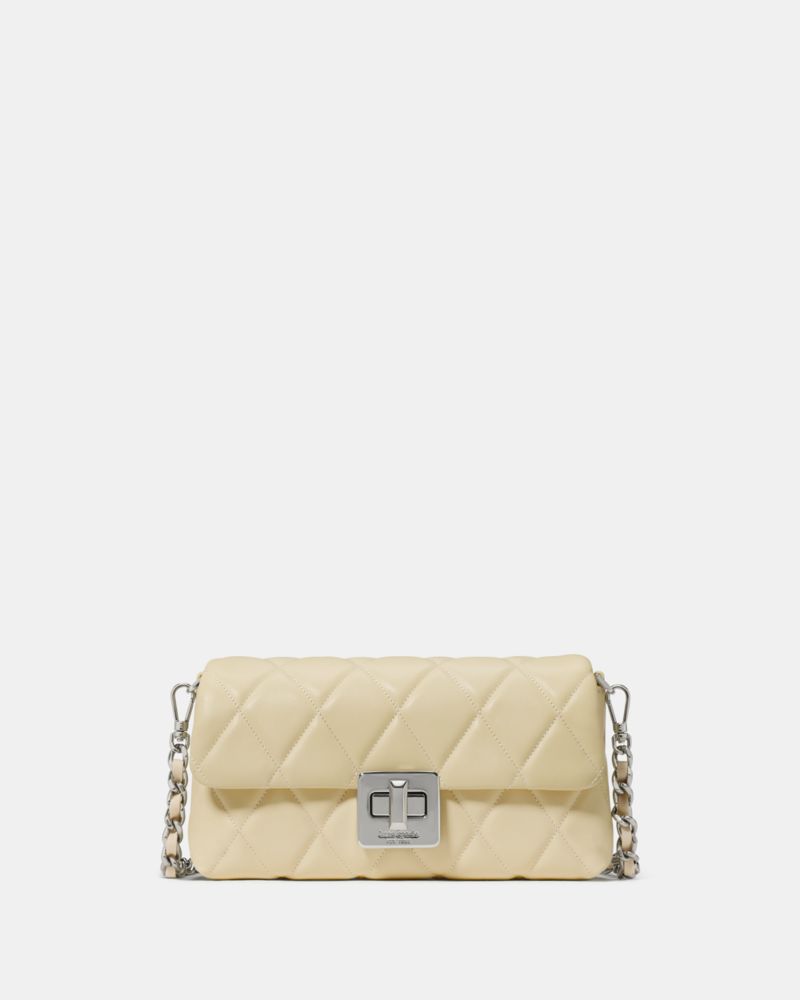 KateSpade Carey Quilted Wallet On Chain Lemon Fondant