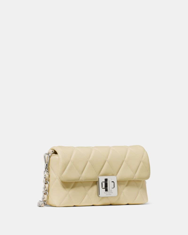 KateSpade Carey Quilted Wallet On Chain Lemon Fondant
