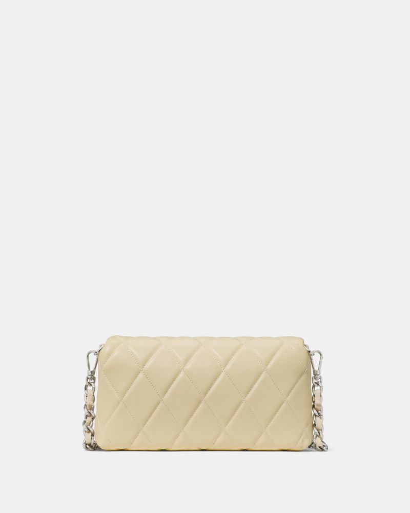KateSpade Carey Quilted Wallet On Chain Lemon Fondant